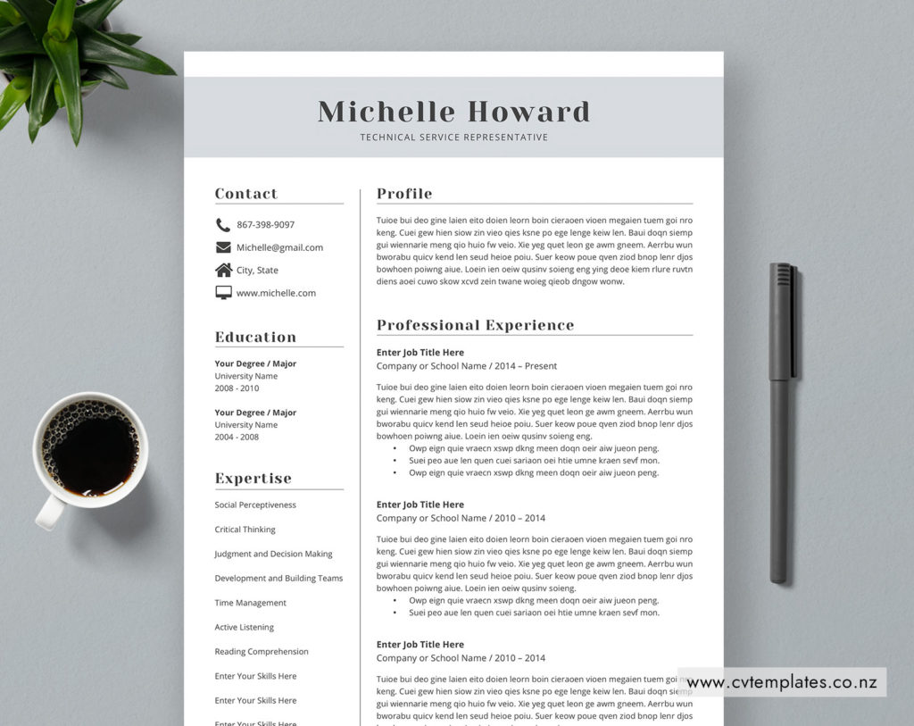 CV Template for MS Word, Curriculum Vitae, Simple and Clean CV Template ...