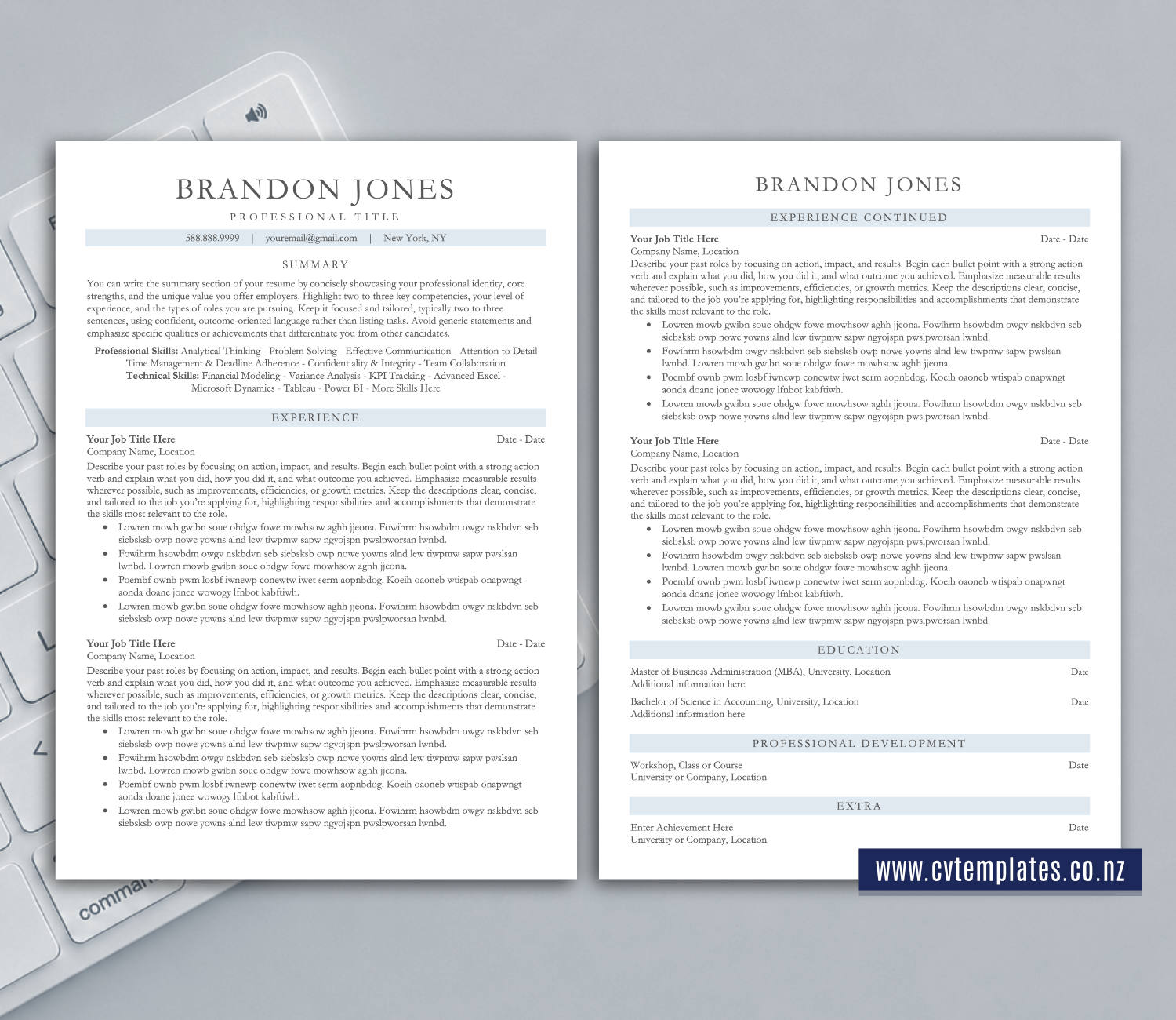 ATS-Friendly CV Template for Microsoft Word