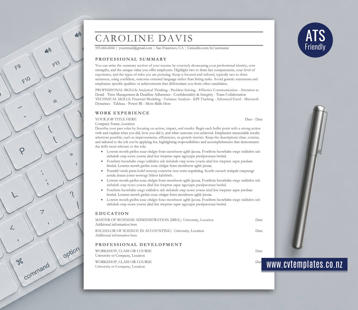 ATS-Friendly CV Template for Microsoft Word