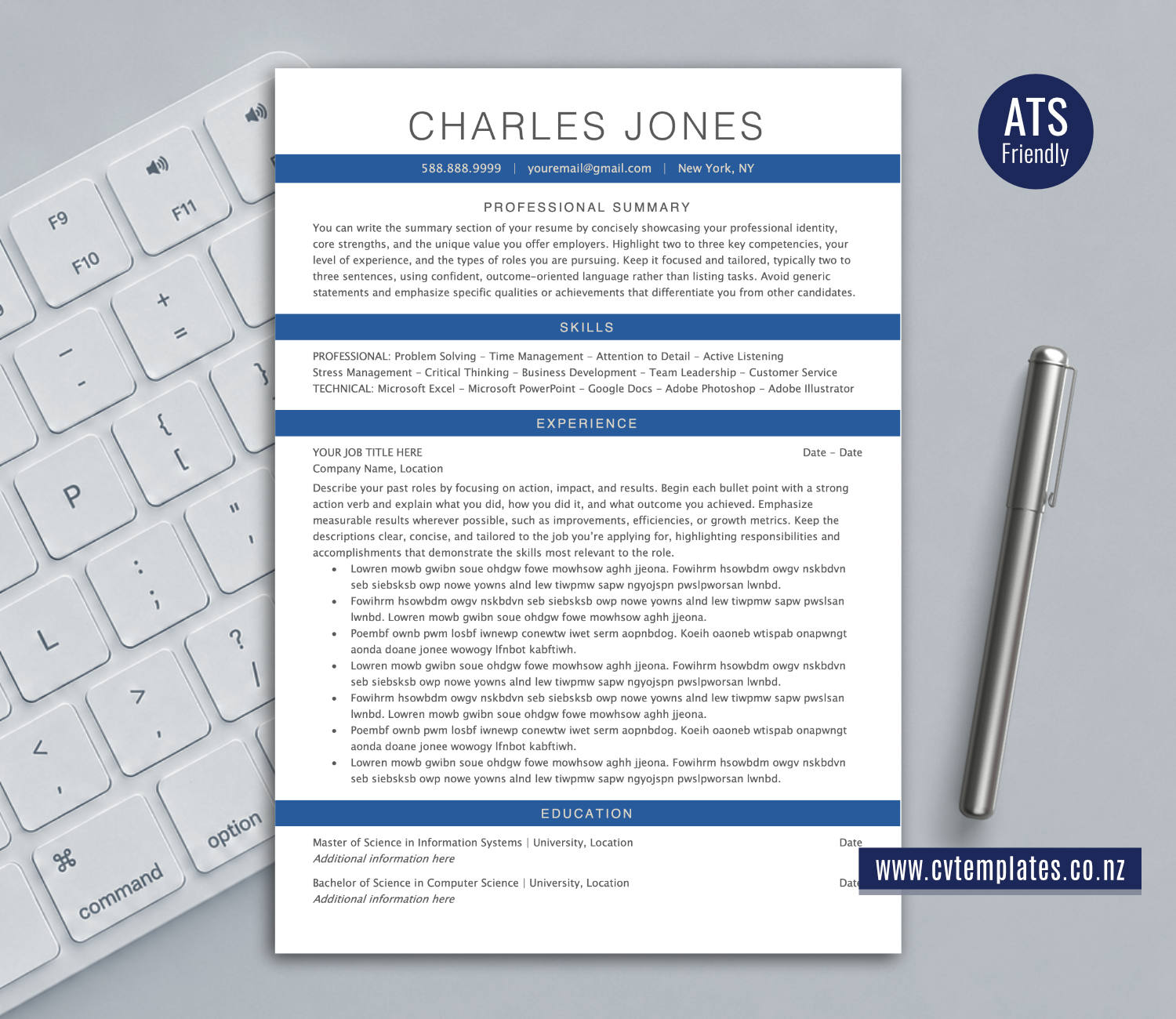 ATS-Friendly CV Template for Microsoft Word