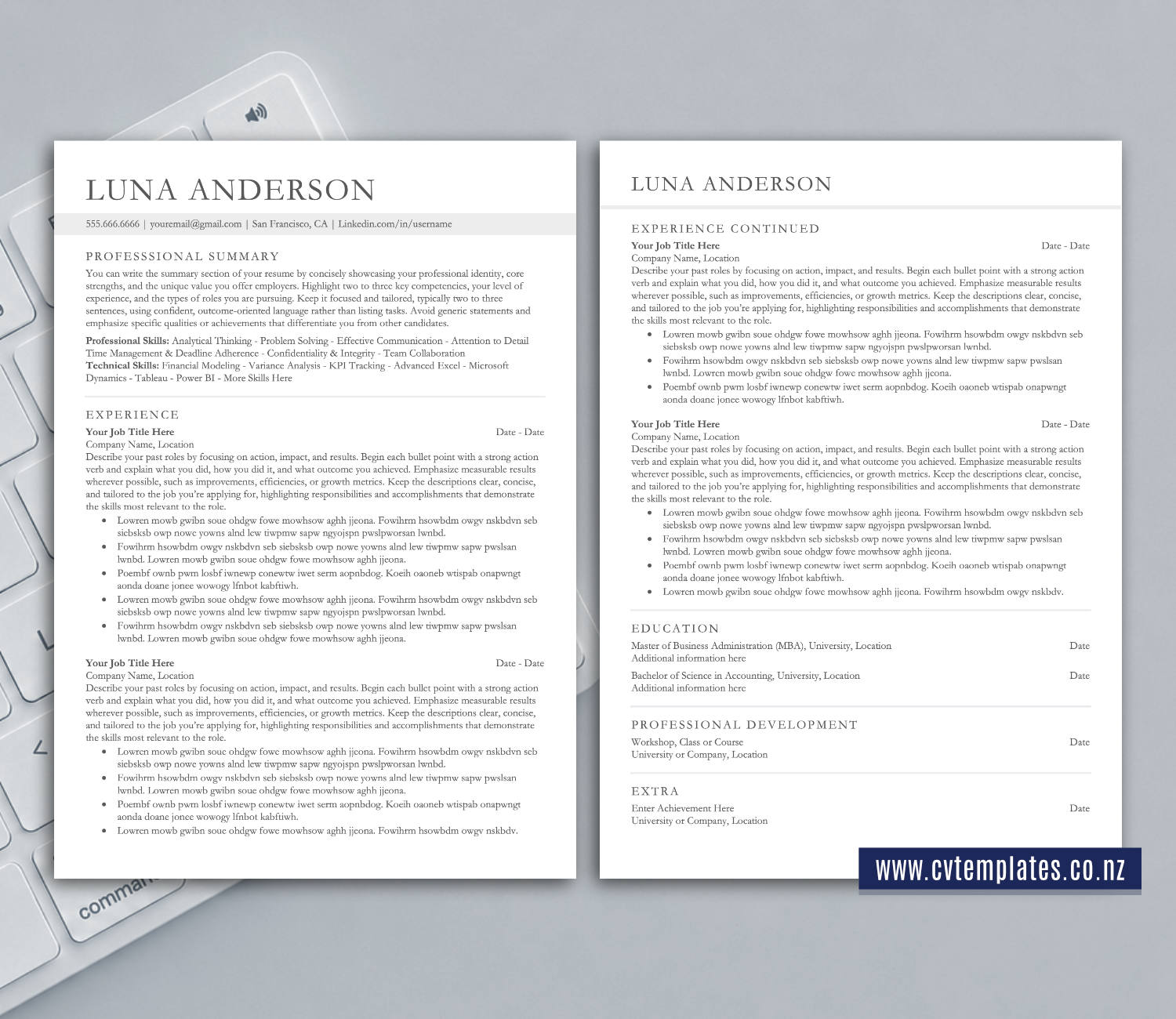 ATS-Friendly CV Template for Microsoft Word