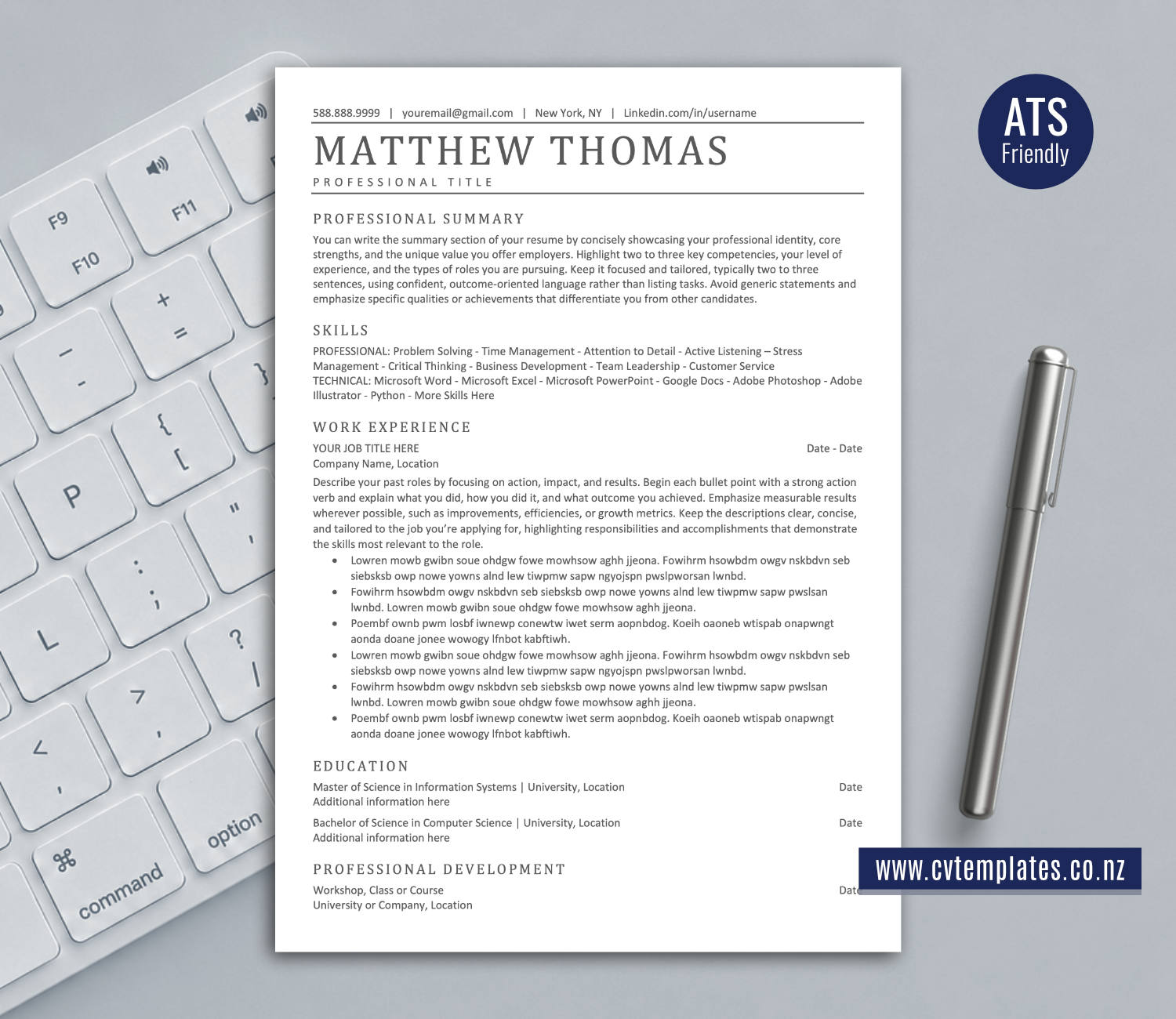 ATS-Friendly CV Template for Microsoft Word