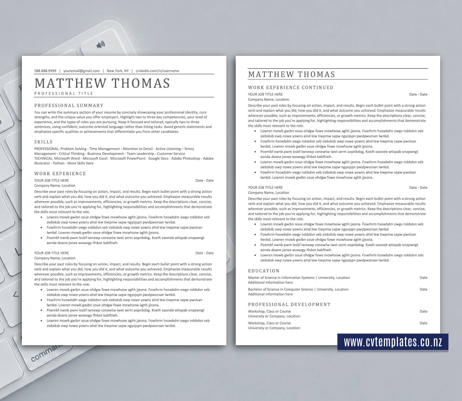 ATS-Friendly CV Template for Microsoft Word