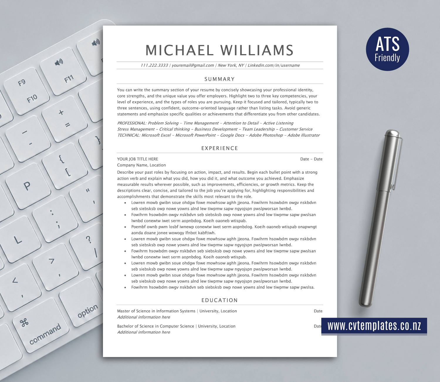 ATS-Friendly CV Template for Microsoft Word