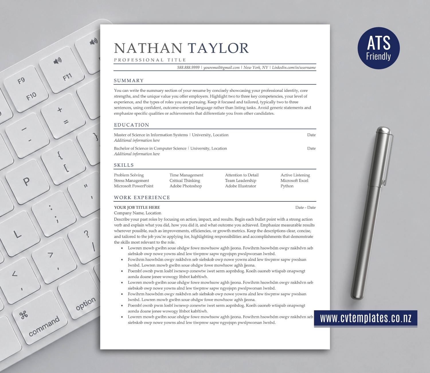 ATS-Friendly CV Template for Microsoft Word