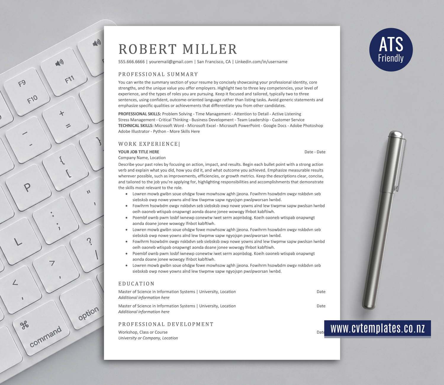 ATS-Friendly CV Template for Microsoft Word