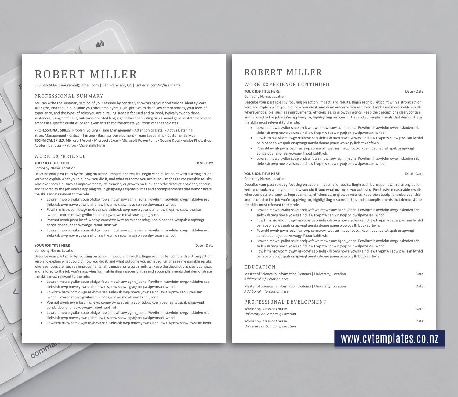 ATS-Friendly CV Template for Microsoft Word