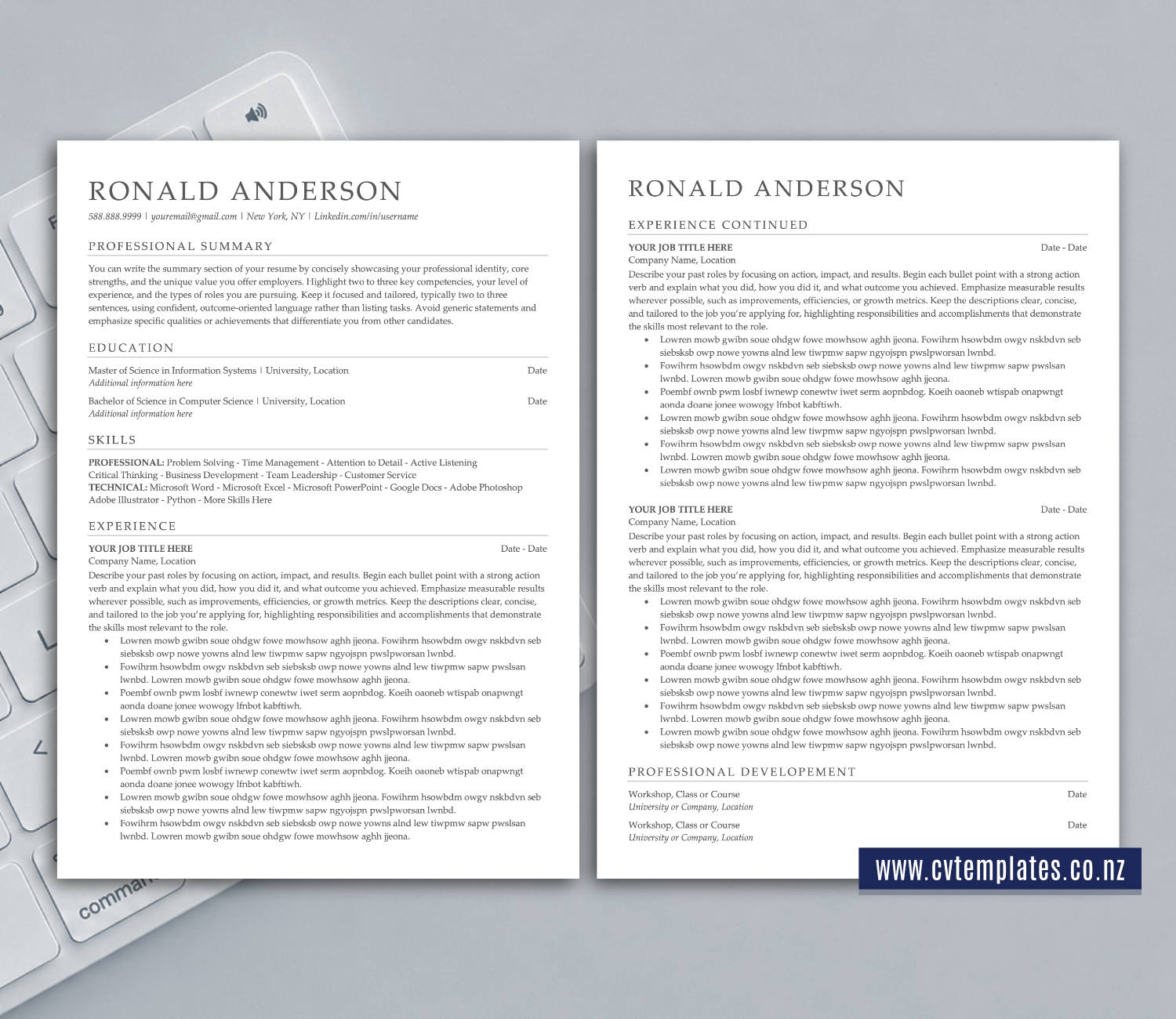 ATS-Friendly CV Template for Microsoft Word