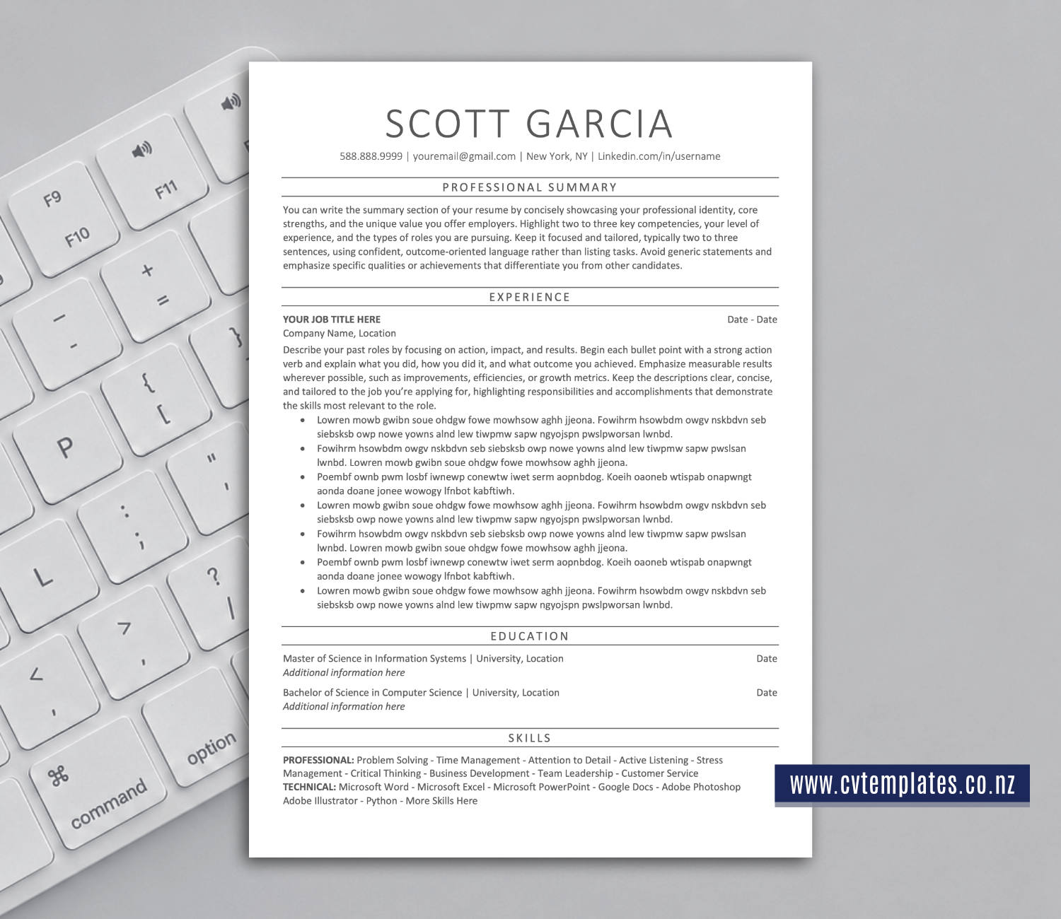 ATS-Friendly CV Template for Microsoft Word