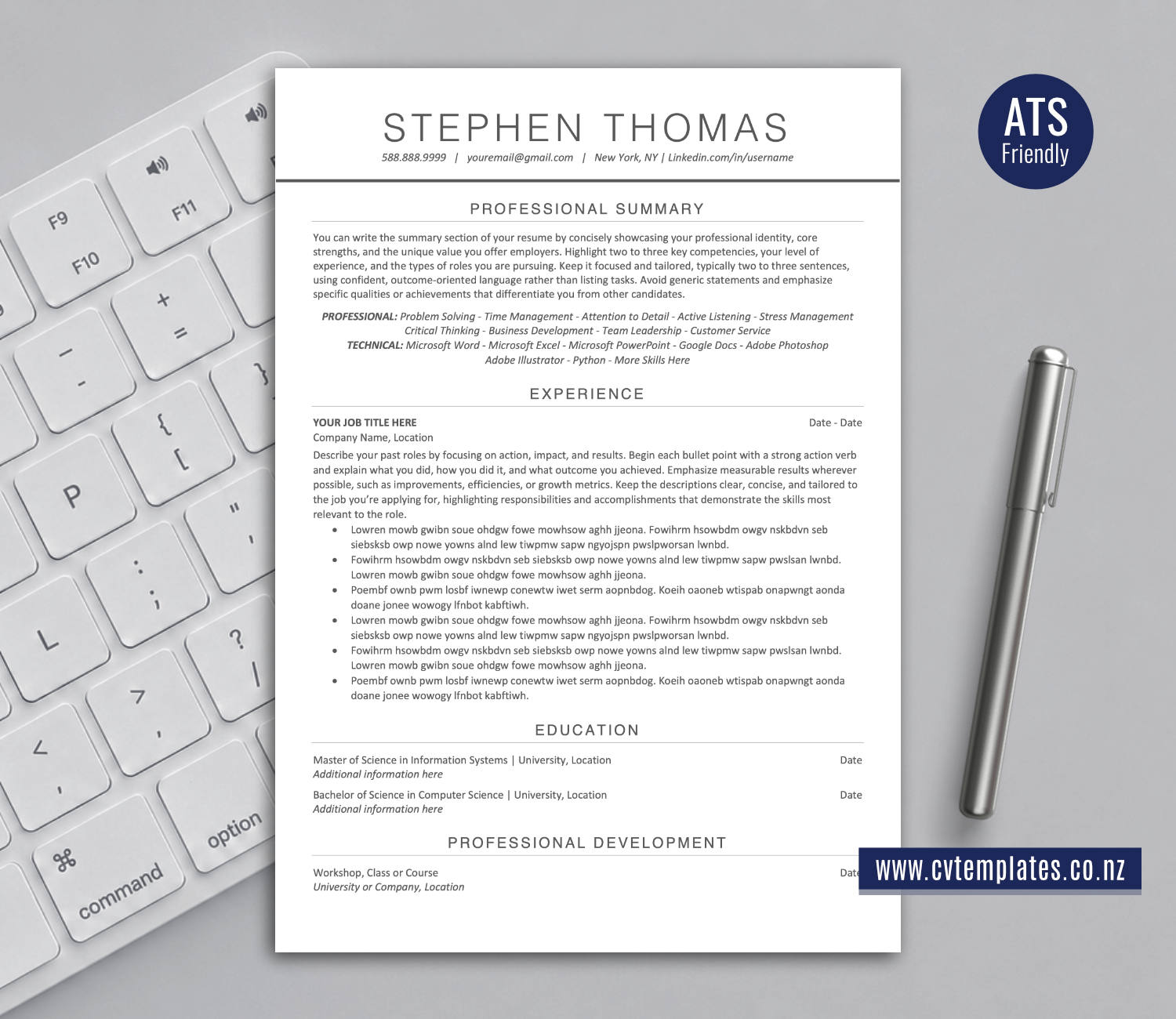 ATS-Friendly CV Template for Microsoft Word