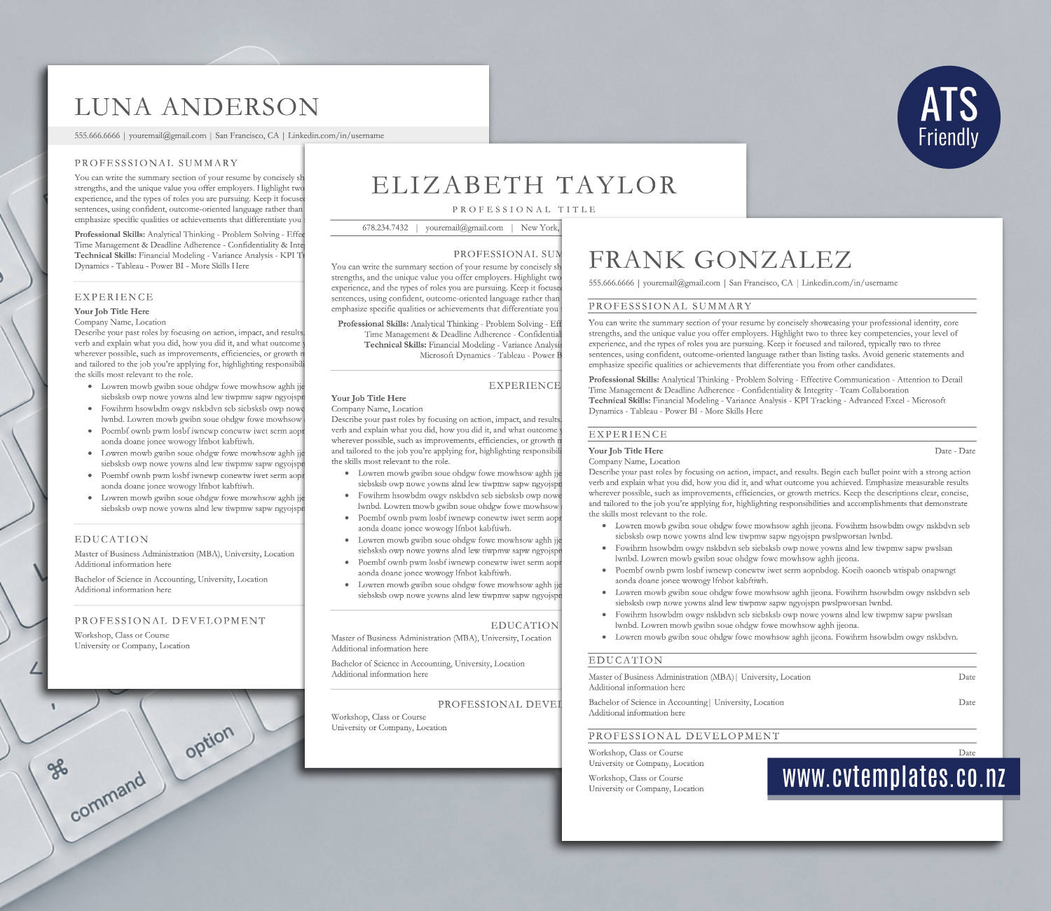 ATS-Friendly CV Templates Bundle for Microsoft Word