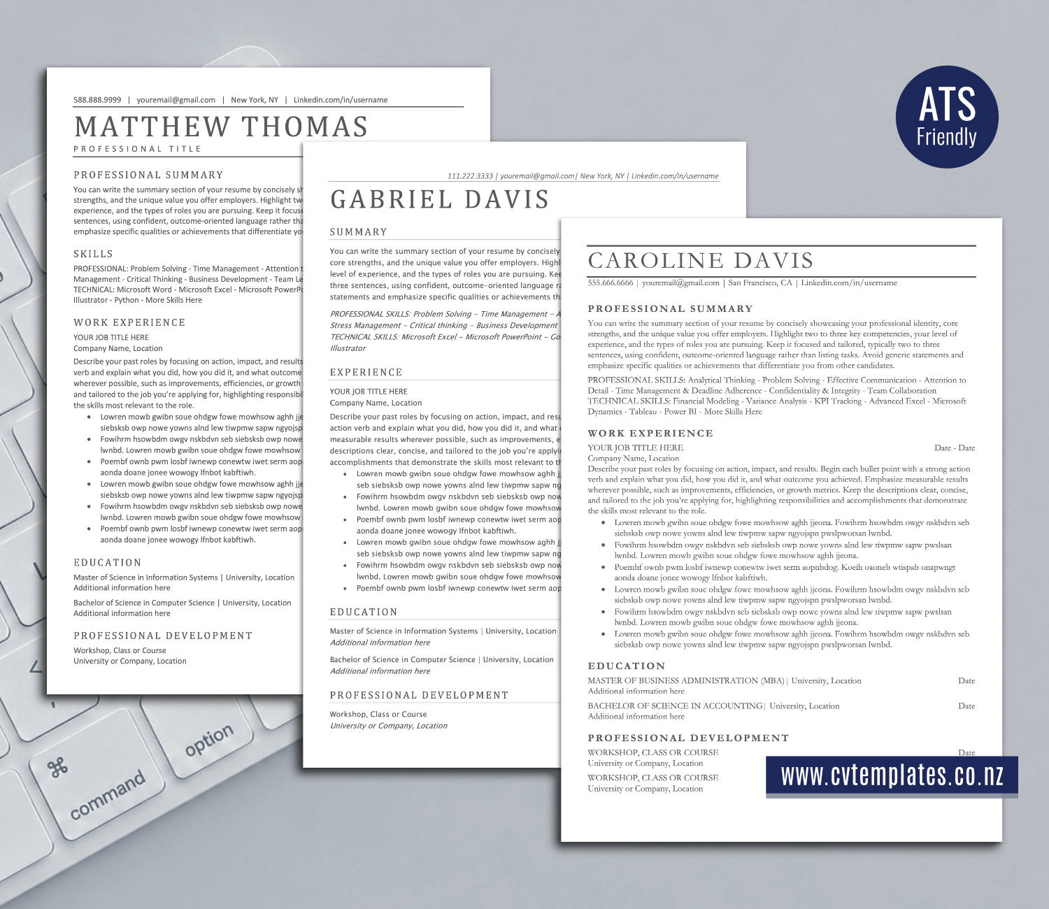 ATS-Friendly CV Templates Bundle for Microsoft Word