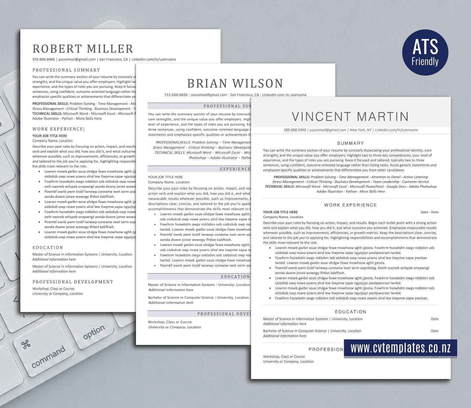 ATS-Friendly CV Templates Bundle for Microsoft Word