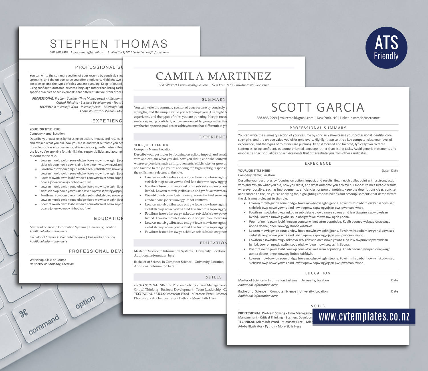 ATS-Friendly CV Templates Bundle for Microsoft Word