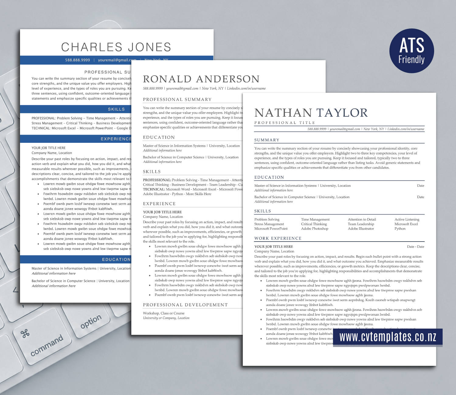 ATS-Friendly CV Templates Bundle for Microsoft Word