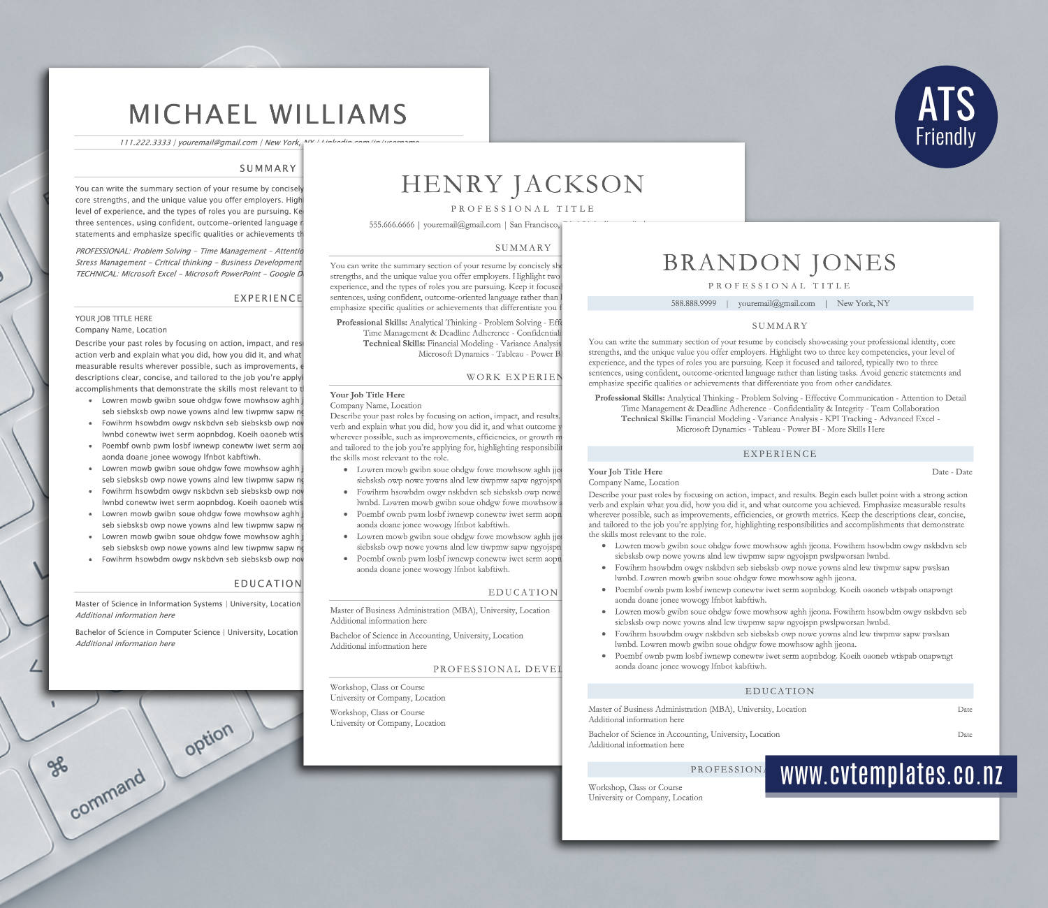 ATS-Friendly CV Templates Bundle for Microsoft Word